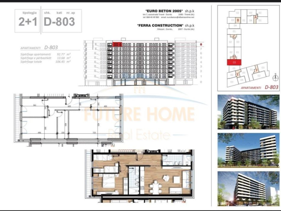 Shitet, Apartament 2+1, Parallel Living,  Don Bosko, Tirane.