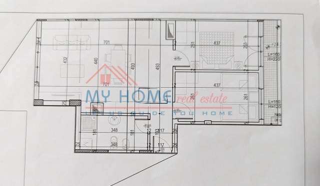 Tirane, shitet apartament 2+1+Ballkon Kati 7, 89 m² 155.000 € (Shkolla e Kuqe)