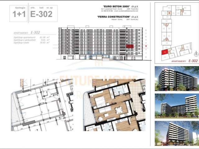 Tirane, shes apartament Kati 3, 70 m² 84.500 Euro (rruga don bosco)
