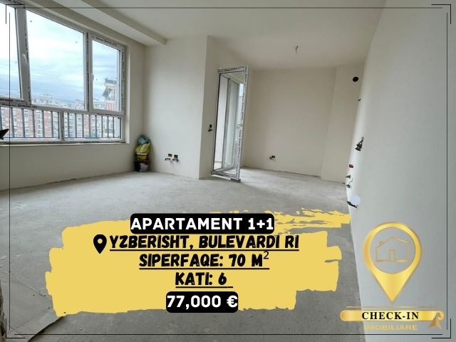 Tirane, shitet apartament 1+1+BLK Kati 6, 70 m² 77.000 Euro (Yzberisht)