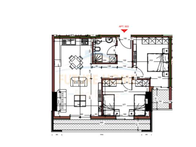 Tirane, shitet apartament Kati 9, 97 m² 121.300 Euro (Kompleksi Golden Park)
