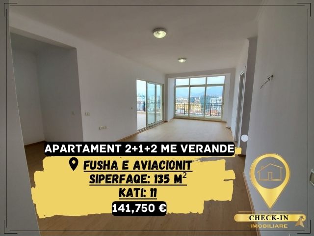 Tirane, shitet Penthouse 2+1+A+BLK Kati 11, 135 m² 141.750 Euro (Fusha e Aviacionit)