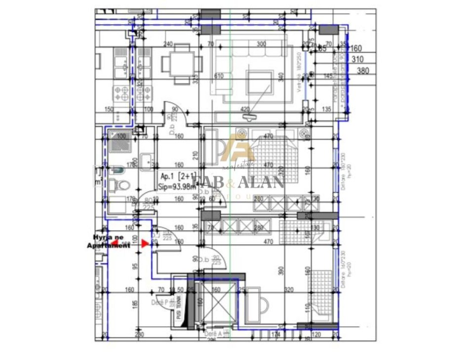 Tirane, shitet apartament 2+1 Kati 1, 94 m² 131.600 € (Vila L3, Astir)