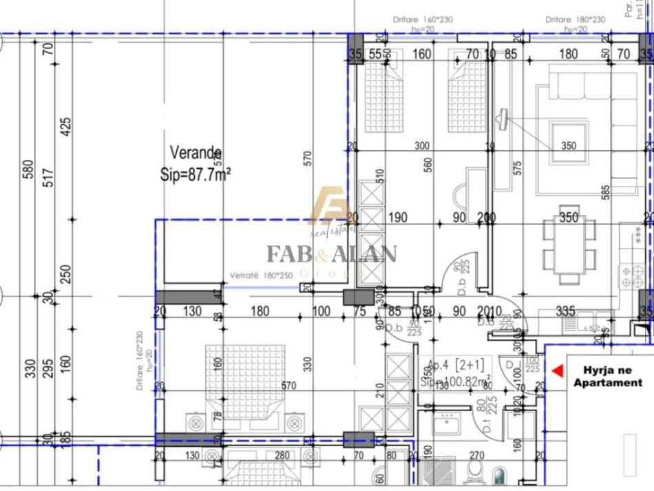 Tirane, shitet apartament+verande | Penthouse 2+1 Kati 1, 101 m² 202.500 € (Vila L3, Astir)
