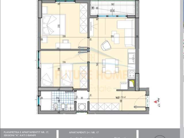 Tirane, shitet apartament Kati 3, 84 m² 72.300 Euro (AUTOSTRADA TIRANE-DURRES)