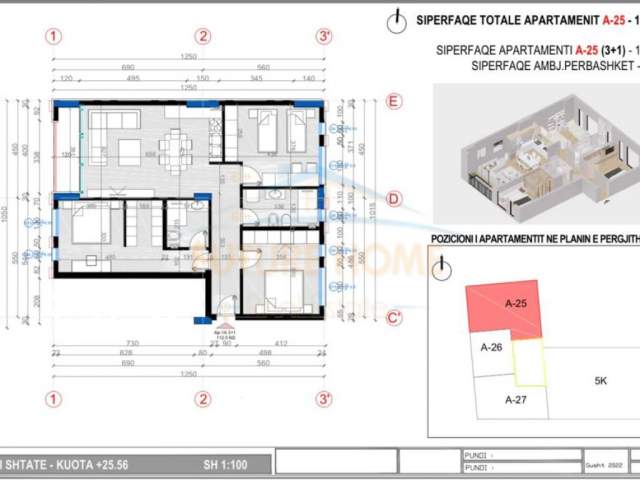 Tirane, shitet apartament Kati 7, 132 m² 197.550 Euro (Rr. Jordan Misja, Tirane)