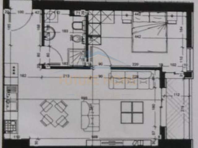 Tirane, shitet apartament Kati 9, 57 m² 80.000 Euro (Kompleksi Golden Park)