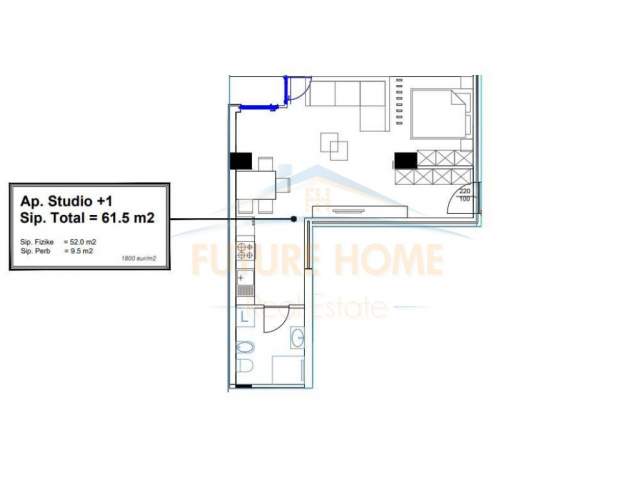 Tirane, shitet apartament 1+1 Kati 2, 52 m² 110.000 Euro (Rruga Dritan Hoxha)