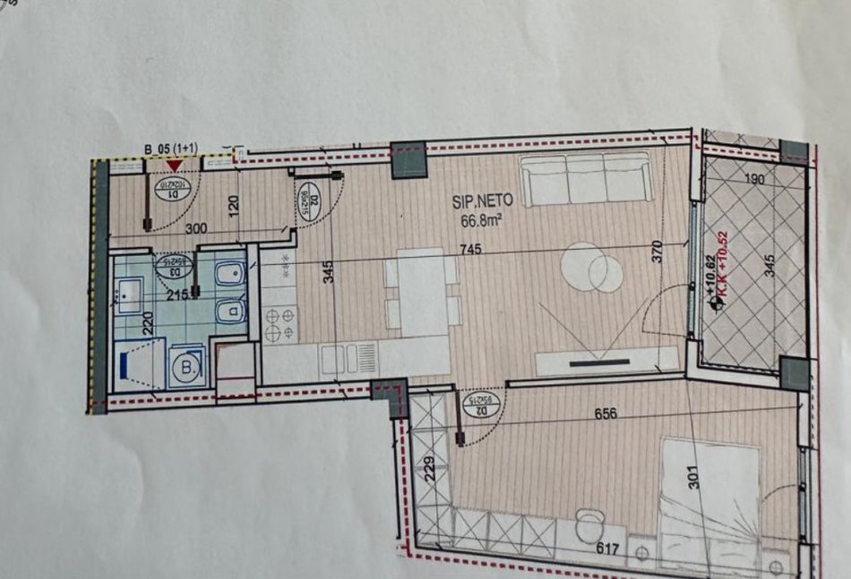 Tirane, shitet apartament 1+1 Kati 4, 75 m² (Bulevardi i Ri)