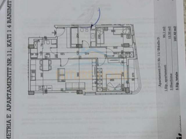 Tirane, shitet apartament 2+1+A+BLK Kati 4, 107 m² 145.000 Euro (Teodor Keko)