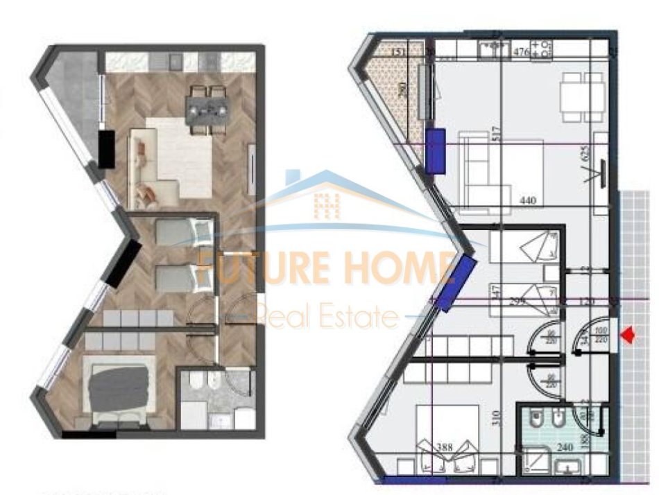 Tirane, shitet apartament 2+1+Ballkon Kati 9, 89 m² 141.700 € (RRUG DRITAN HOXHA)