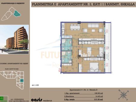 Shitet, Apartament 2+1+2, Unaza e Re. UNA38239
