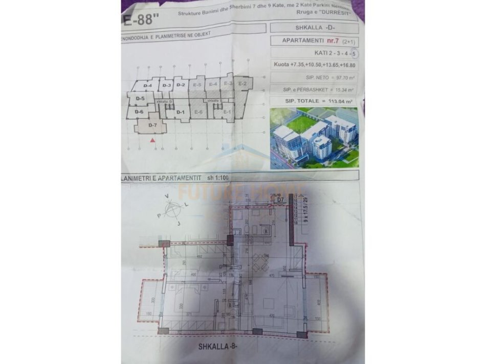 Shitet, Apartament 2+1+2, Kompleksi E-88 , Laprakë.