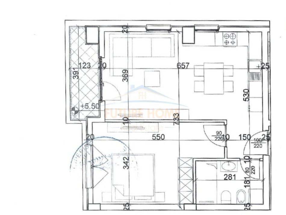 Disponojme apartament 1+1 per shitje tek Kompleksi Aura,Laprake