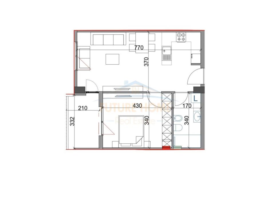 Apartament 1+1 per shitje tek Kompleksi Aura