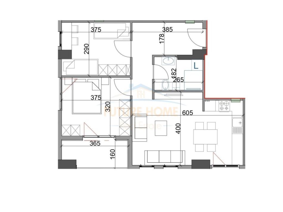 Apartament 2+1 per shitje tek Kompleksi Aura