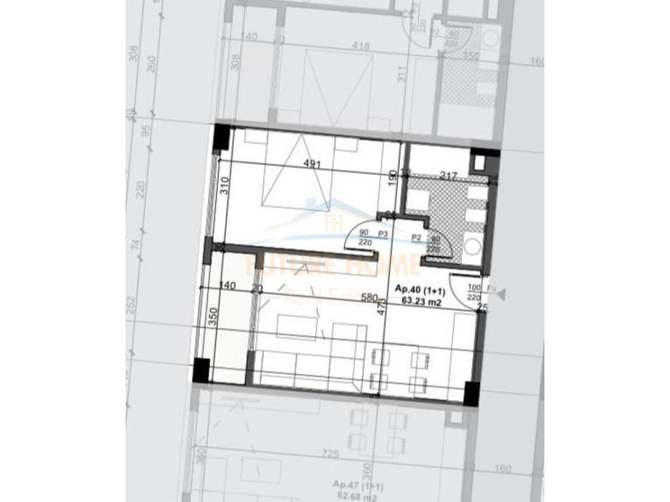 Tirane, shitet apartament 1+1 Kati 6, 63 m² 94,500 € (Rruga Siri Kodra)