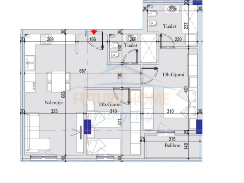 Shitet, Apartament 2+1+2, Tirana Entry II,122000 Euro