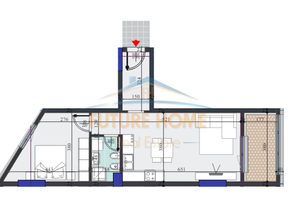 Tirane, shitet apartament 1+1 Kati 3, 80 m² 115.855 € (Rruga Dritan Hoxha)