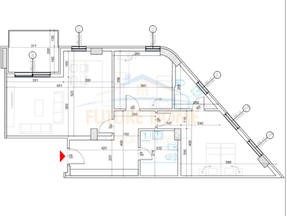 Tirane, shitet apartament 2+1+Ballkon Kati 6, 137 m² (Liqeni i Thate)