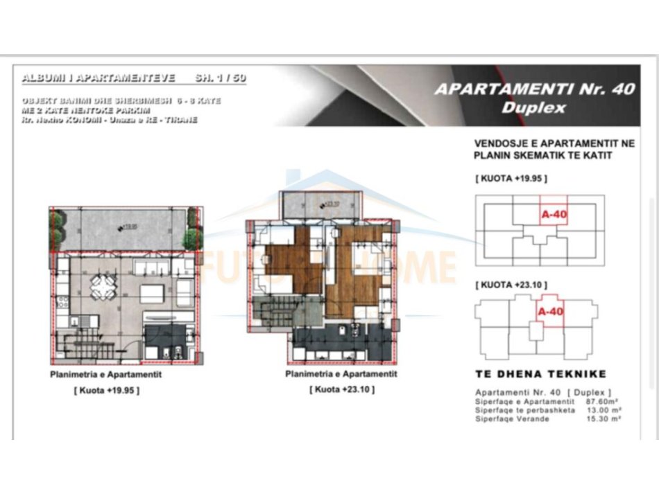 Tirane, shitet apartament duplex 2+1 Kati 7, 116 m² 173.850 € (Unaza e Re)