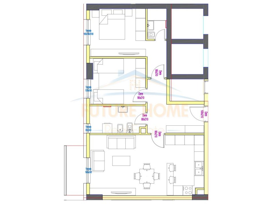 Tirane, shitet apartament 2+1 Kati 9, 98 m² 127.000 € (Unaza e Re)