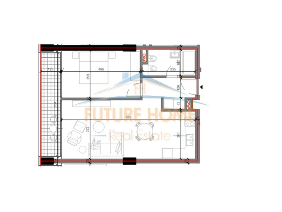 Tirane, shes apartament 1+1 Kati 6, 80 m² 87.600 € (Shkoze)