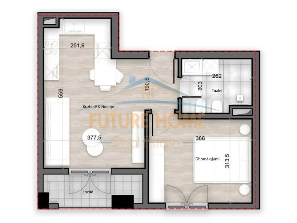 Tirane, shes apartament 1+1+Ballkon Kati 1, 62 m² 92.000 € (Porcelan)