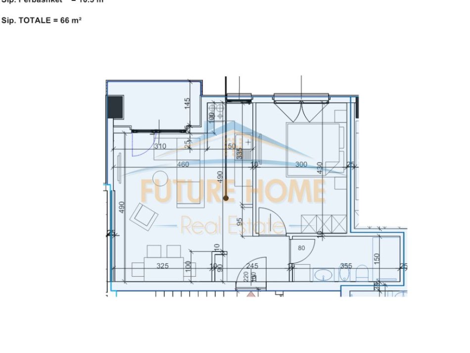 Tirane, shitet apartament 1+1+Ballkon Kati 2, 66 m² 99.000 € (Rezidenca Aura, Laprake)