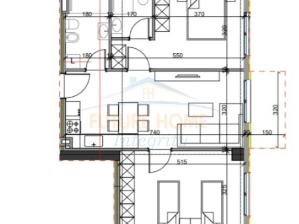 Tirane, shitet apartament 2+1+Ballkon Kati 2, 91 m² 95.970 € (Paskuqan Komopleksi Aluna)