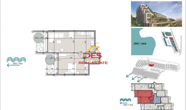 Sarande, shitet apartament 1+1 Kati 1, 82 m²   (Rruga Butrniti)