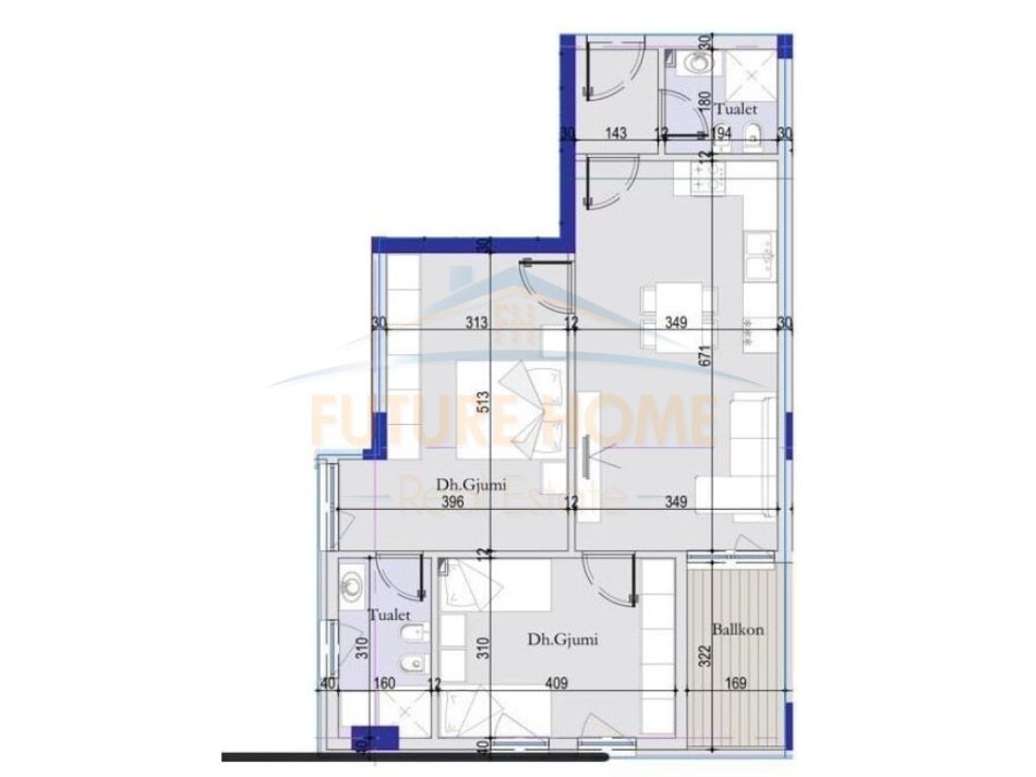 Tirane, shitet apartament 2+1 Kati 5, 96 m² 106.000 € (Dogana, Tirana Entry)