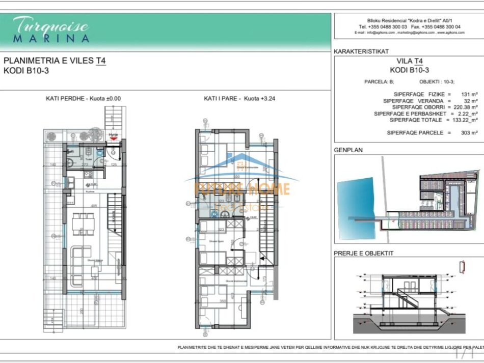 Durres, shitet Vile Kati 1, 131 m² 400.000 € (Gjiri i Lalezit)