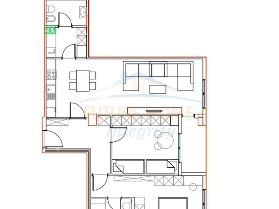 Tirane, shitet apartament 2+1 Kati 3, 127 m² 128.000 € (Pasluqan Kompleksi Aluna)