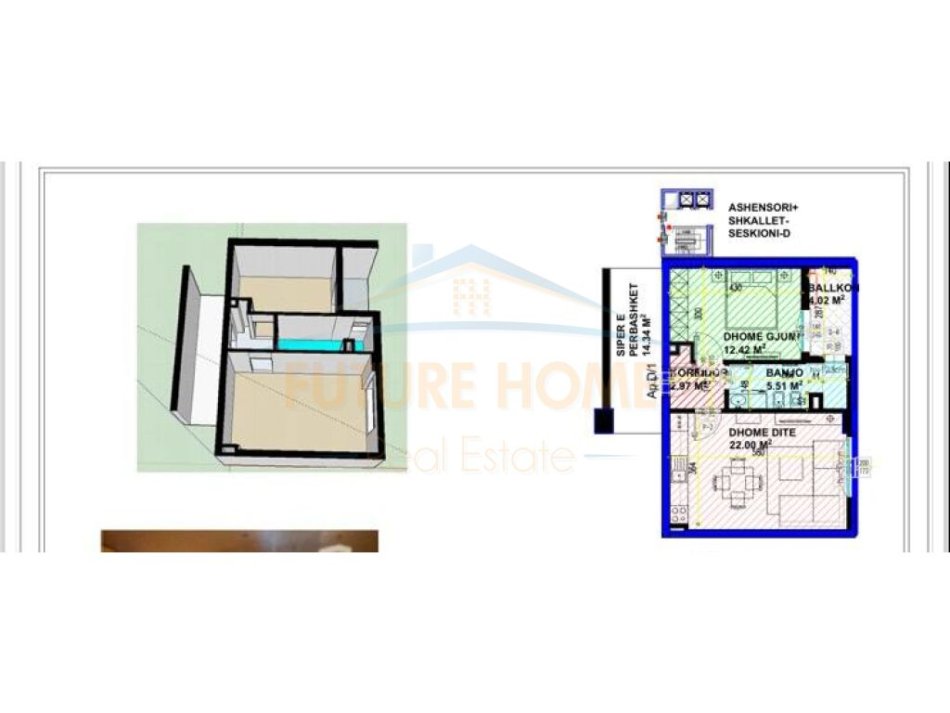 Tirane, shes apartament 1+1+Ballkon Kati 2, 69 m² 113.820 € (Ndre Mjeda)