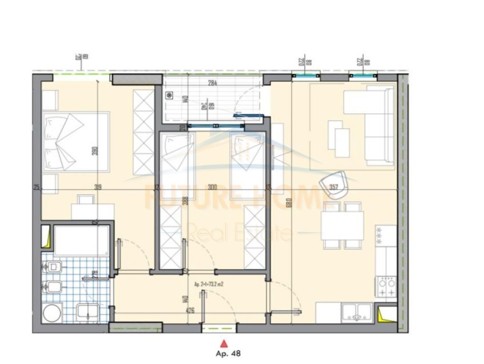 Tirane, shitet apartament 2+1+Ballkon Kati 8, 84 m² 83.950 € (Univers City)