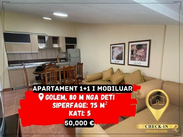 Durres, shitet apartament ne plazh 1+1+BLK Kati 5, 75 m² 50.000 Euro (Golem)
