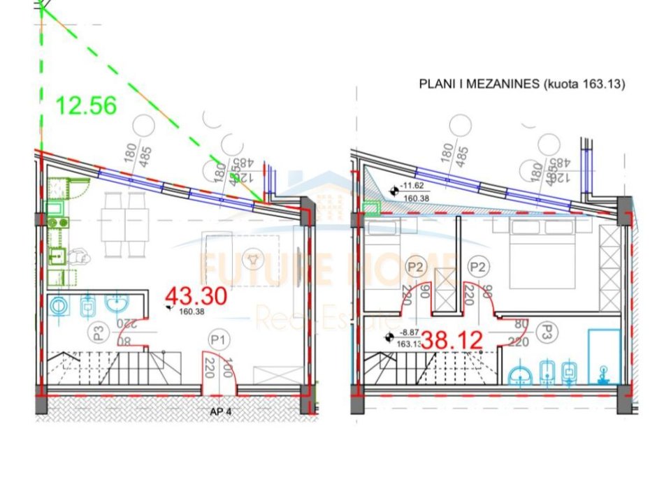 Tirane, shitet apartament duplex 2+1 Kati 0, 97 m² 154.400 € (Rezidenca Kodra e Diellit)