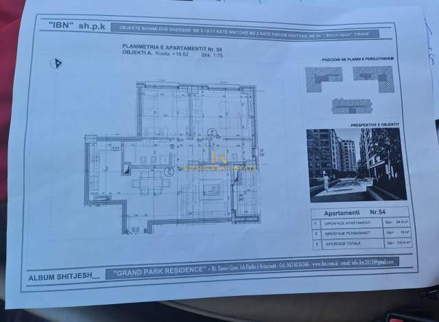 Tirane, shitet apartament 1+1+BLK Kati 5, 679 m² 88.270 Euro (Ish fusha e aviacionit)