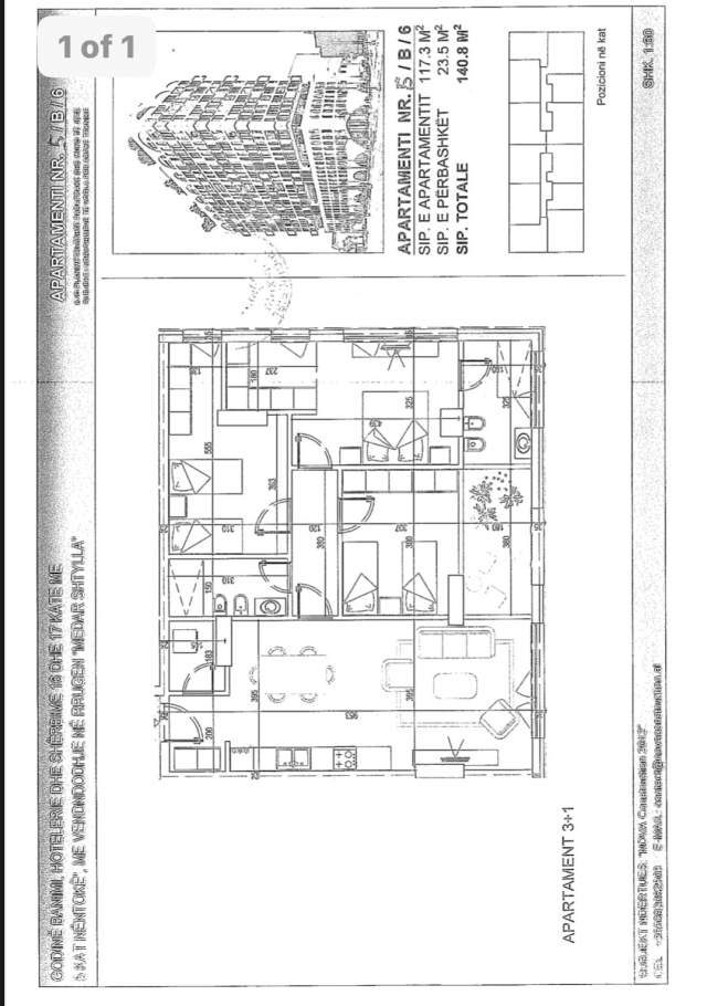 Tirane, shitet apartament 3+1 Kati 5, 86 m² 137.600 Euro (Medar Shtylla)