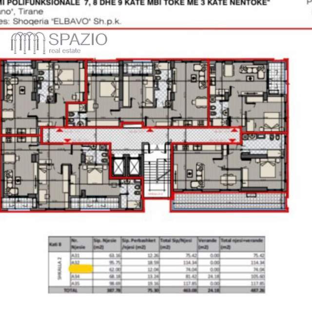 Tirane, shitet apartament 2+1+BLK Kati 6, 116 m² 1.300 Euro/m2 (Bulevardi i Ri)