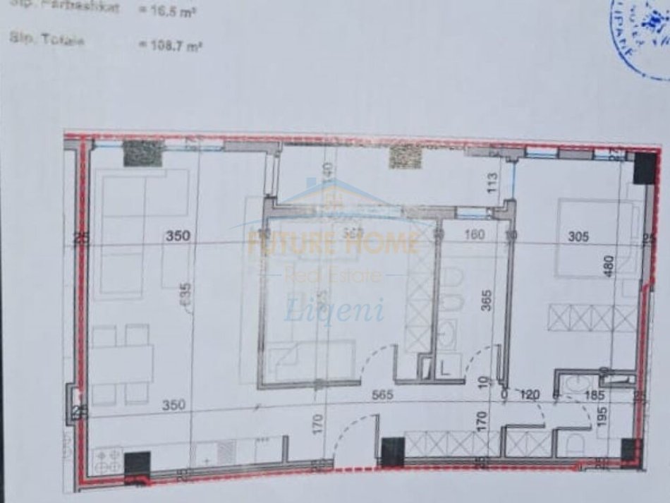 Tirane, shitet apartament 2+1+Ballkon, Kati 6, 109 m2 195,660 € (Rruga Karg Gega, Bulevardi Zogu 1)