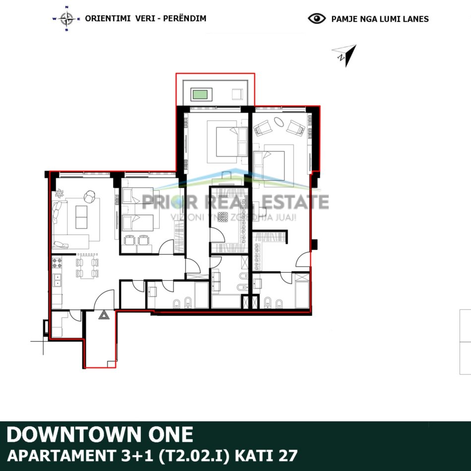 Tirane, shitet 3+1+Ballkon , 237 m² 1.000.000 € (Downtown One)