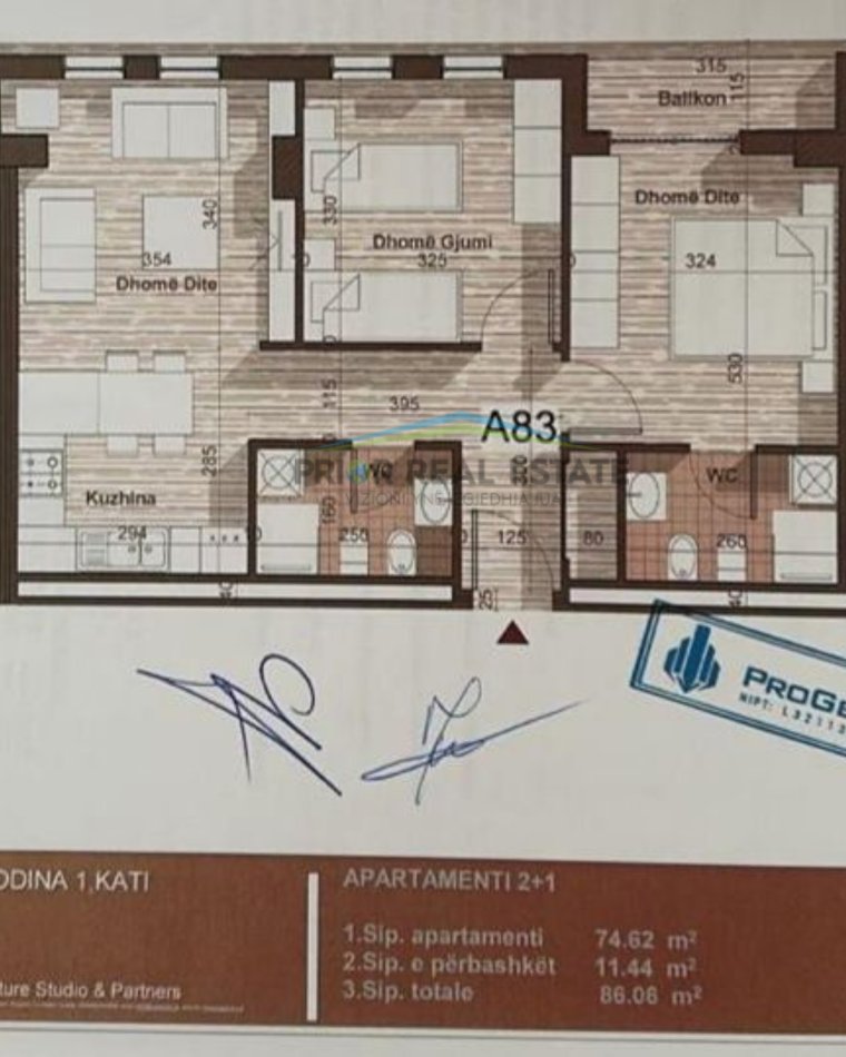 Tirane, shitet apartament 2+1+Ballkon Kati 9, 86 m² 86.060 € (Univers City, Qtu)
