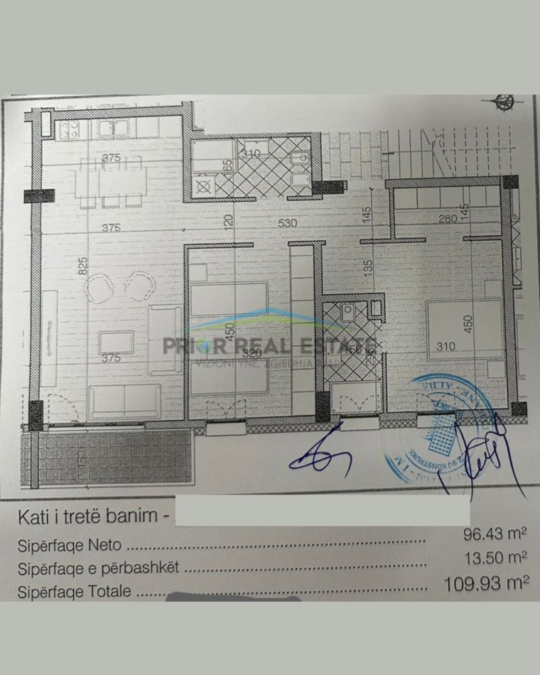 Tirane, shitet apartament 2+1+Ballkon Kati 3, 110 m² 181.400 € (Don Bosko, Trio Tower Residence)