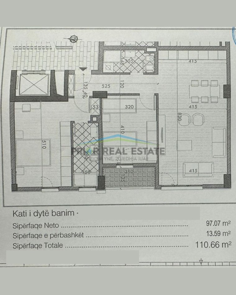 Tirane, shitet apartament 2+1+Ballkon Kati 2, 111 m² 182.600 € (Don Bosko, Trio Tower Residence)