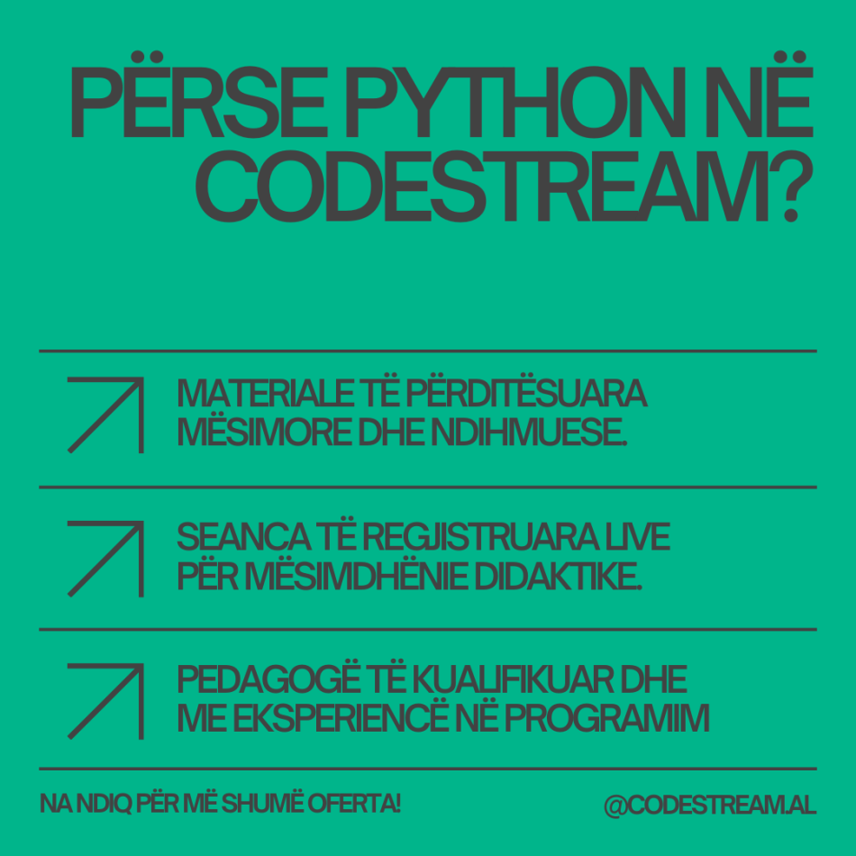 Programim Programim në Python - Software Developer!
