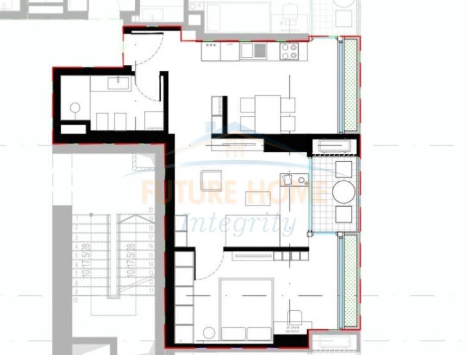Tirane, shitet apartament 1+1+Ballkon Kati 12, 82 m² 150.000 € (Dritan Hoxha)