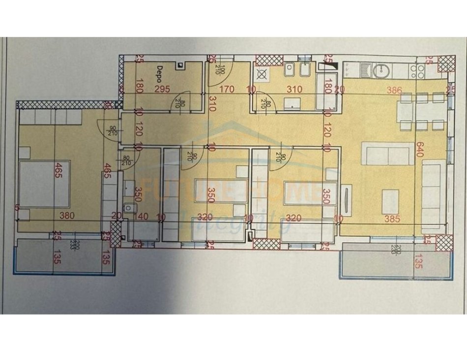 Tirane, shitet apartament 3+1 Kati 6, 134 m² 283.332 € (Rruga Xhanfize Keko)