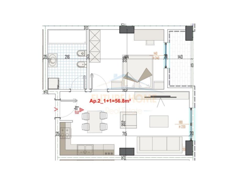 Tirane, shitet apartament 1+1+Ballkon Kati 3, 66 m² 72.800 € (Paskuqan)